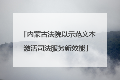 内蒙古法院以示范文本激活司法服务新效能