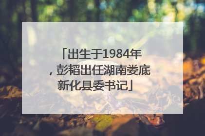 出生于1984年，彭韬出任湖南娄底新化县委书记