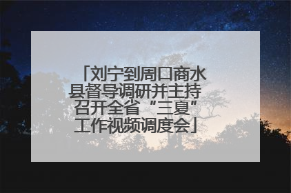 刘宁到周口商水县督导调研并主持召开全省“三夏”工作视频调度会