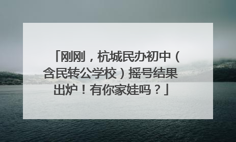 刚刚，杭城民办初中（含民转公学校）摇号结果出炉！有你家娃吗？