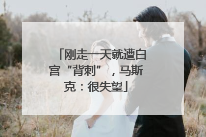 刚走一天就遭白宫“背刺”，马斯克：很失望