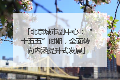 北京城市副中心：“十五五”时期，全面转向内涵提升式发展