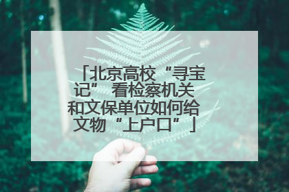 北京高校“寻宝记” 看检察机关和文保单位如何给文物“上户口”