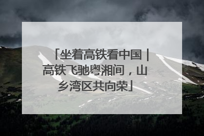 坐着高铁看中国｜高铁飞驰粤湘间，山乡湾区共向荣