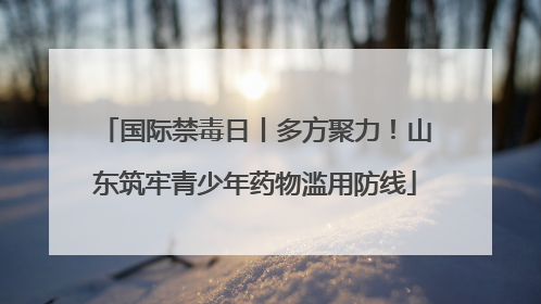 国际禁毒日丨多方聚力！山东筑牢青少年药物滥用防线
