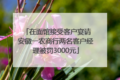 在面馆接受客户宴请 安徽一农商行两名客户经理被罚3000元