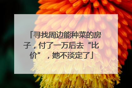 寻找周边能种菜的房子，付了一万后去“比价”，她不淡定了