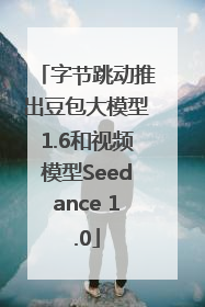 字节跳动推出豆包大模型1.6和视频模型Seedance 1.0