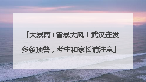 大暴雨+雷暴大风！武汉连发多条预警，考生和家长请注意