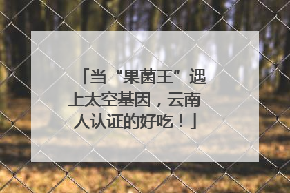 当“果菌王”遇上太空基因，云南人认证的好吃！