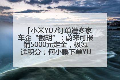 小米YU7订单遭多家车企“截胡”：蔚来可报销5000元定金，极氪送积分；何小鹏下单YU7，喊话雷军早点交付