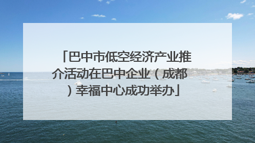 巴中市低空经济产业推介活动在巴中企业（成都）幸福中心成功举办