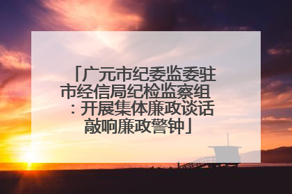 广元市纪委监委驻市经信局纪检监察组：开展集体廉政谈话 敲响廉政警钟