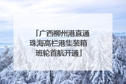 广西柳州港直通珠海高栏港集装箱班轮首航开通