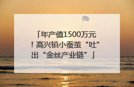 年产值1500万元！高兴镇小蚕茧“吐”出“金丝产业链”