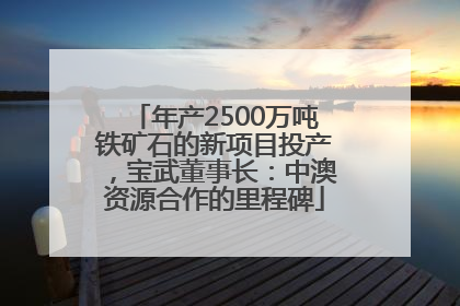 年产2500万吨铁矿石的新项目投产，宝武董事长：中澳资源合作的里程碑