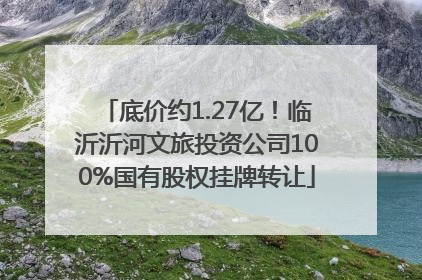 底价约1.27亿！临沂沂河文旅投资公司100%国有股权挂牌转让