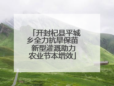 开封杞县平城乡全力抗旱保苗 新型灌溉助力农业节本增效