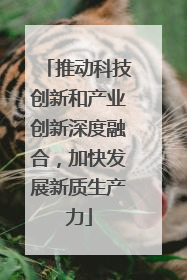 推动科技创新和产业创新深度融合，加快发展新质生产力