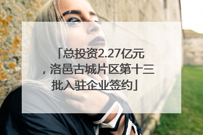 总投资2.27亿元，洛邑古城片区第十三批入驻企业签约
