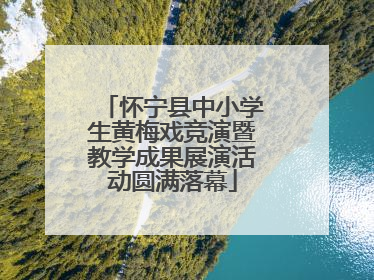 怀宁县中小学生黄梅戏竞演暨教学成果展演活动圆满落幕