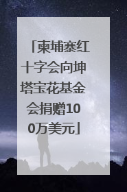 柬埔寨红十字会向坤塔宝花基金会捐赠100万美元