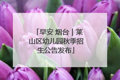 早安 烟台｜莱山区幼儿园秋季招生公告发布