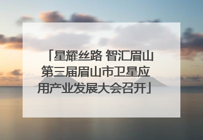 星耀丝路 智汇眉山 第三届眉山市卫星应用产业发展大会召开