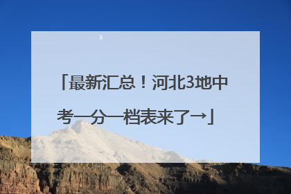 最新汇总！河北3地中考一分一档表来了→