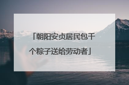 朝阳安贞居民包千个粽子送给劳动者
