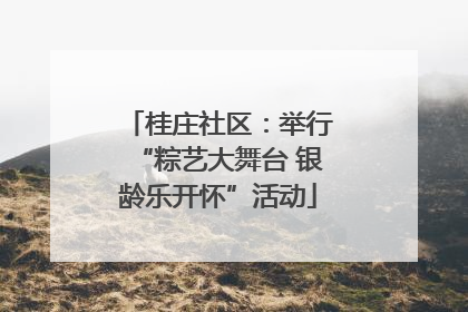 桂庄社区：举行“粽艺大舞台 银龄乐开怀”活动