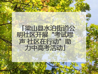 梁山县水泊街道公明社区开展“考试噤声 社区在行动”助力中高考活动
