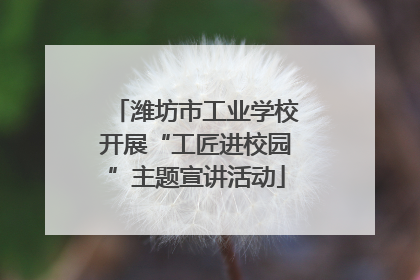潍坊市工业学校开展“工匠进校园”主题宣讲活动