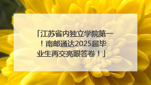 江苏省内独立学院第一！南邮通达2025届毕业生再交亮眼答卷！