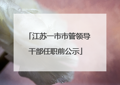 江苏一市市管领导干部任职前公示