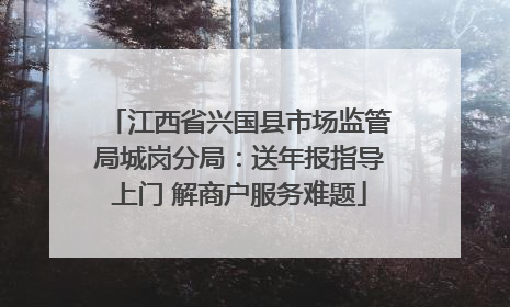 江西省兴国县市场监管局城岗分局：送年报指导上门 解商户服务难题