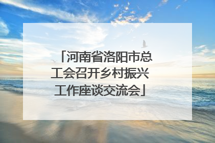 河南省洛阳市总工会召开乡村振兴工作座谈交流会