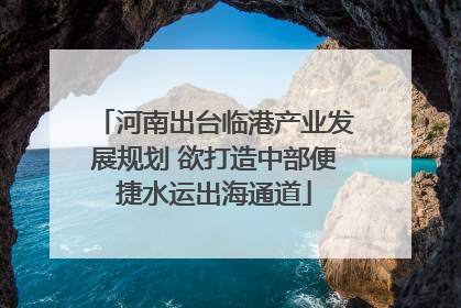 河南出台临港产业发展规划 欲打造中部便捷水运出海通道