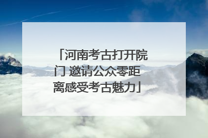 河南考古打开院门 邀请公众零距离感受考古魅力
