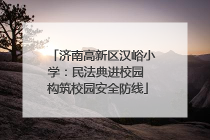 济南高新区汉峪小学：民法典进校园 构筑校园安全防线