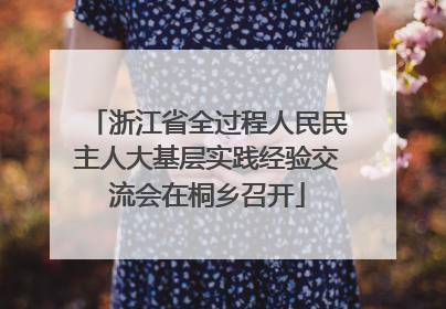 浙江省全过程人民民主人大基层实践经验交流会在桐乡召开