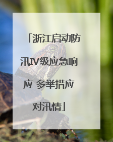 浙江启动防汛Ⅳ级应急响应 多举措应对汛情