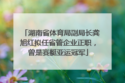 湖南省体育局副局长龚旭红拟任省管企业正职，曾是赛艇亚运冠军