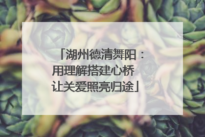 湖州德清舞阳：用理解搭建心桥 让关爱照亮归途