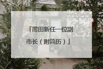 莆田新任一位副市长（附简历）