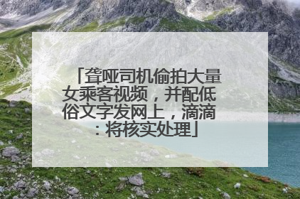 聋哑司机偷拍大量女乘客视频，并配低俗文字发网上，滴滴：将核实处理