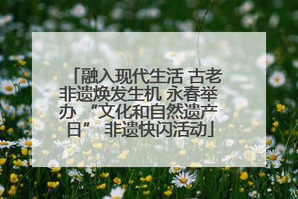 融入现代生活 古老非遗焕发生机 永春举办 “文化和自然遗产日” 非遗快闪活动