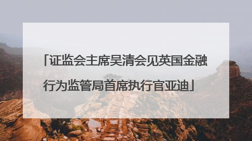 证监会主席吴清会见英国金融行为监管局首席执行官亚迪