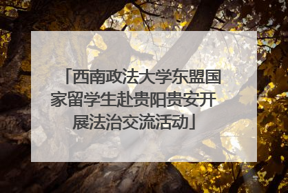 西南政法大学东盟国家留学生赴贵阳贵安开展法治交流活动