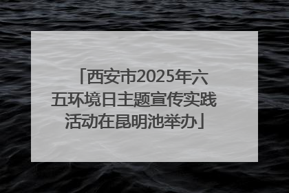 西安市2025年六五环境日主题宣传实践活动在昆明池举办